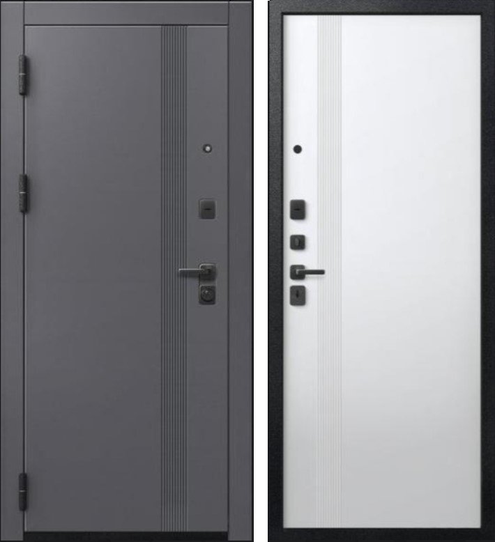 Дверь V-17 Черный муар + Кашемир графит - Кашемир белый DIS007356