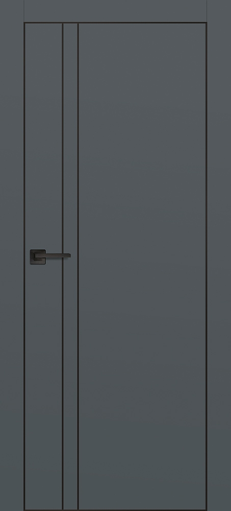 Межкомнатная дверь PX-20  черная кромка с 4-х ст. Графит матовый